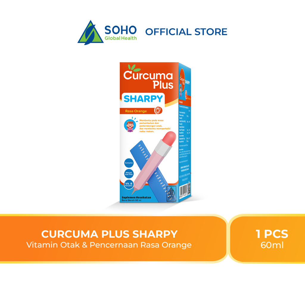 Curcuma Plus Sharpy Suplemen Tumbuh Kembang Anak Rasa Jeruk 60 ml