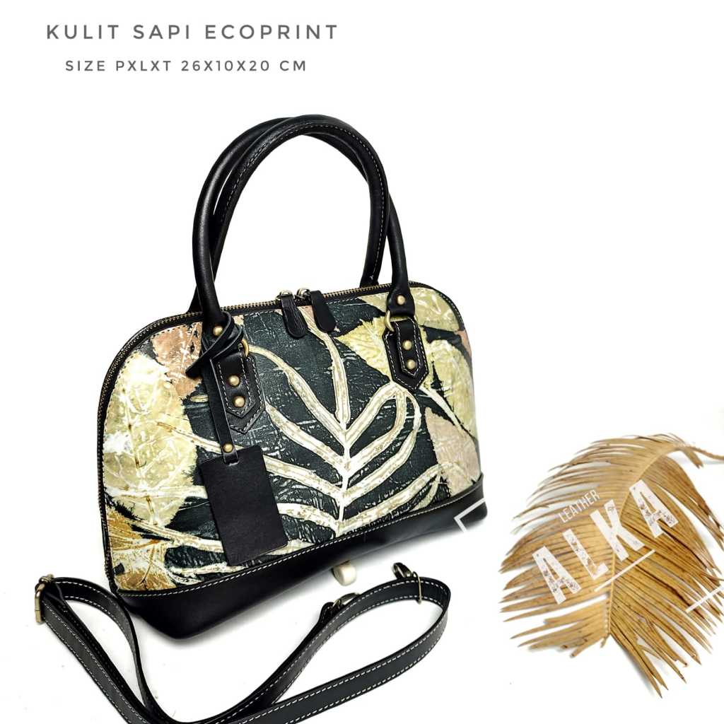 Tas Selempang Slempang Bahu Jinjing Slingbag Wanita Kulit Asli Garut Ecoprint