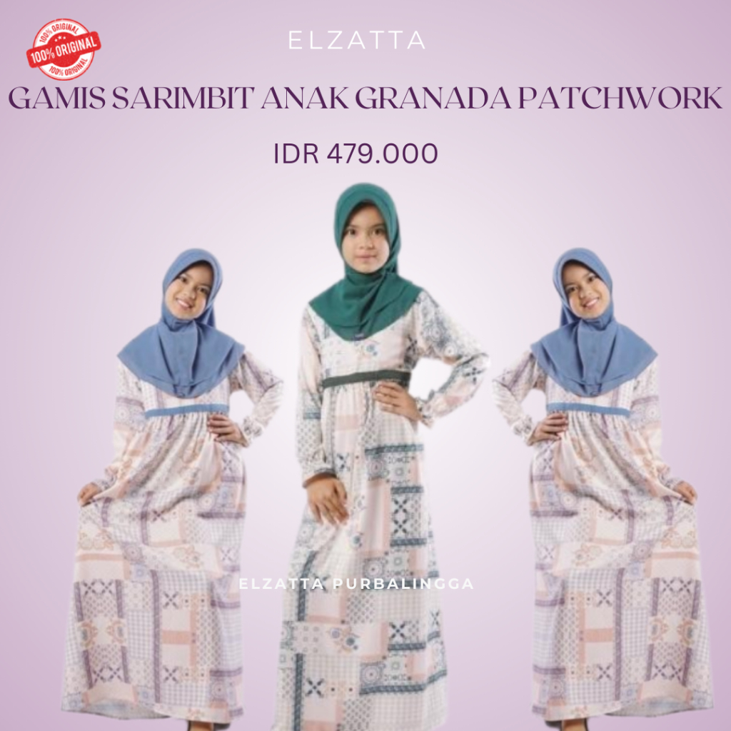 ELZATTA GAMIS SARIMBIT ANAK GRANADA PATCHWORK - ELZATTA HIJAB