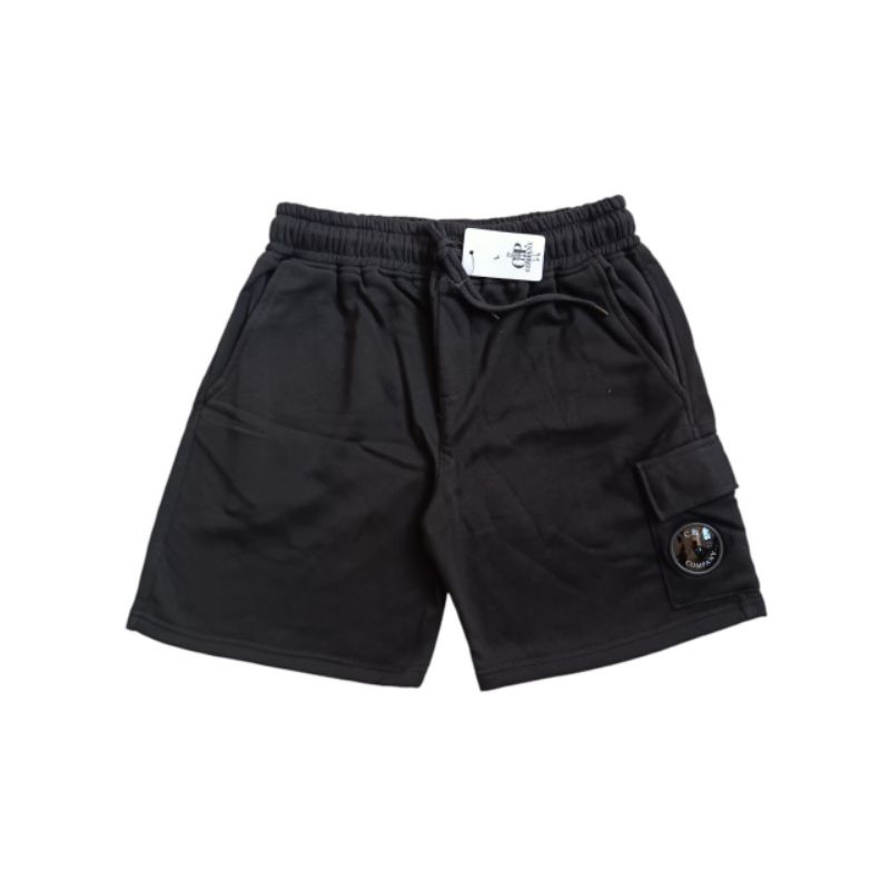 Celana Pendek Pria Shortpants Cp Company Undersixteen Hitam Fleece Lensa