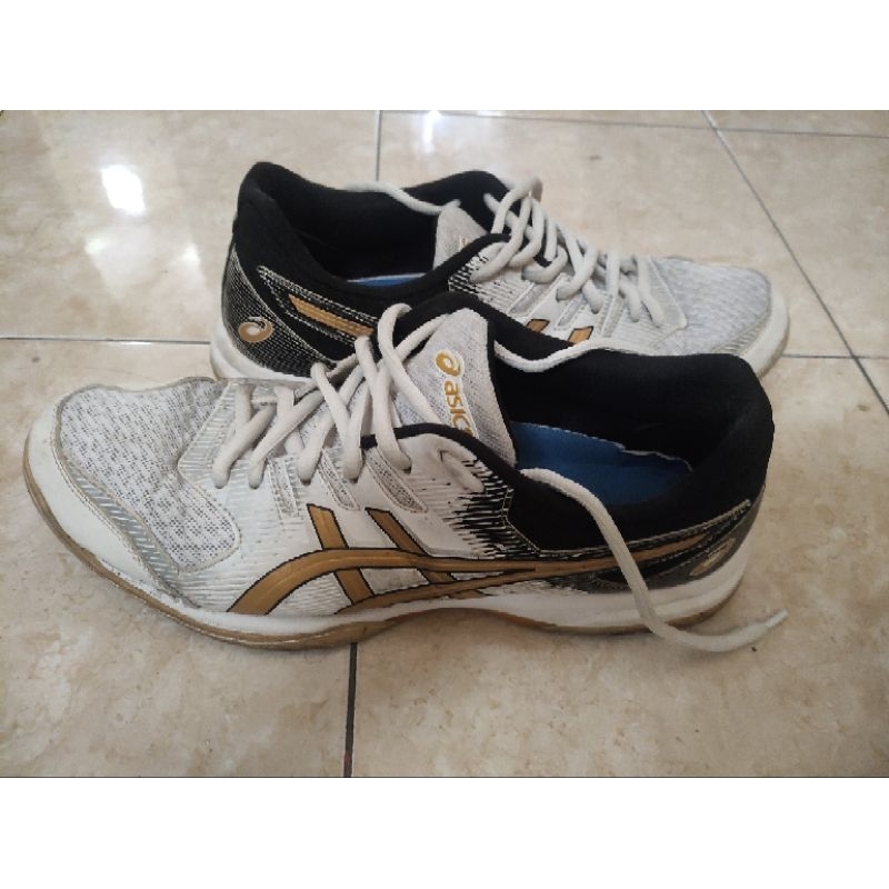 Original ASICS Gel Rocket 9 Sepatu Bulutangkis Badminton Tenis Volly Shoes Size 44,5 insole 28,5cm