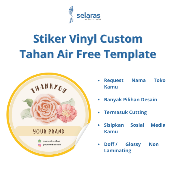 

Print Sticker Vinyl Tahan Air Cetak Stiker Label Souvenir Ulang Tahun Pernikahan Wedding Custom Logo Free Template Desain