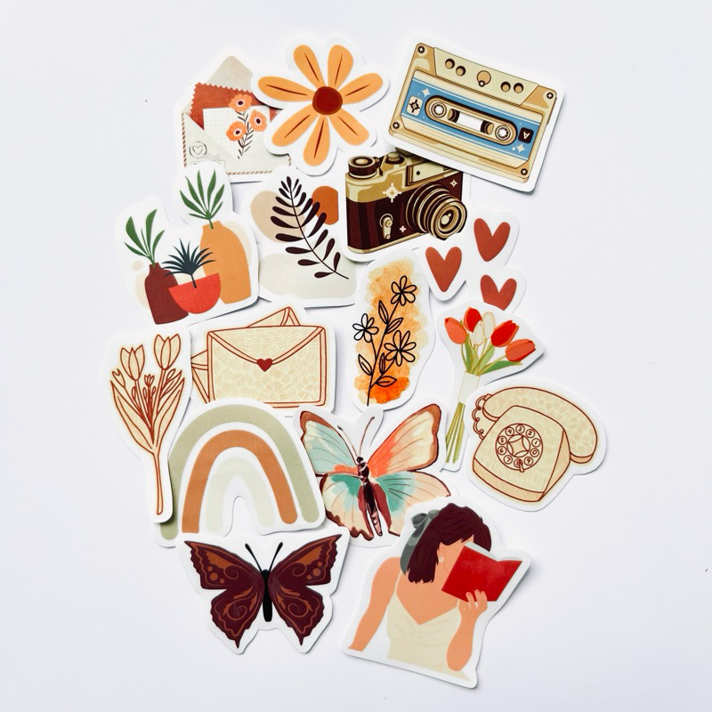

HWL STUDIO - AESTHETIC STICKER BROWN STIKER ESTETIK BUJO