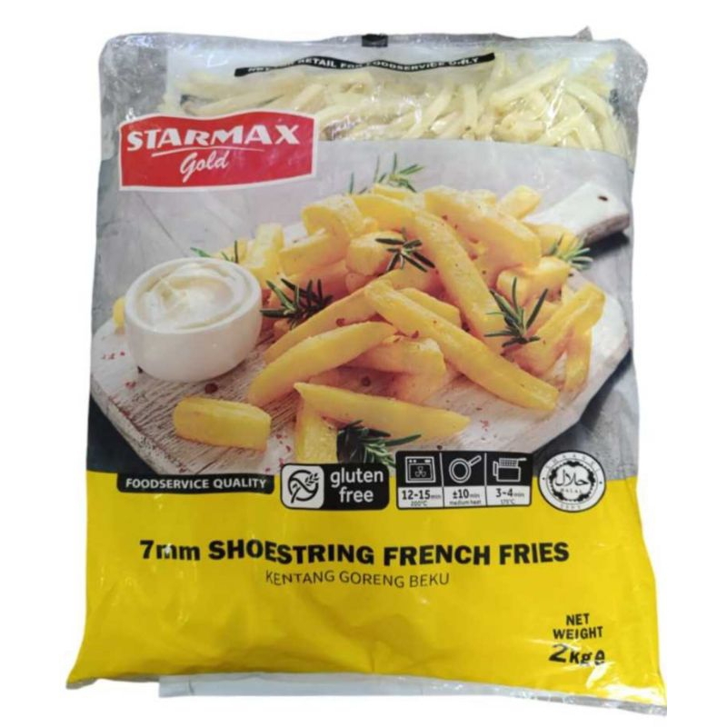 

French Fries Kentang Shoestring 2kg Starmax Gold