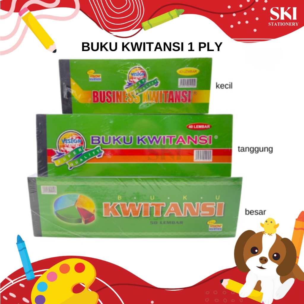 

(1 PACK) Buku Kwitansi / Kuitansi Kecil Sedang Besar 1ply