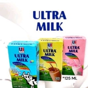 

Ultra Milk 125ml Full Cream, Coklat, Strowbery