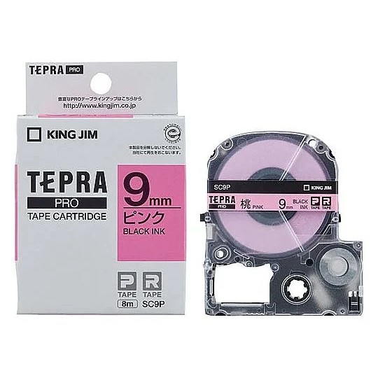 

(Khusus BATAM) King Jim SC9P Tepra PRO Tape 9mm, Pastel Peach Label Black Text
