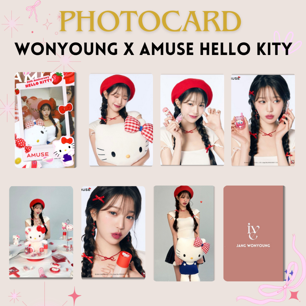 IVE Wonyoung X Amuse Hello Kitty Photocard Unofficial Replika Photocard Ive Wonyoung X Amuse
