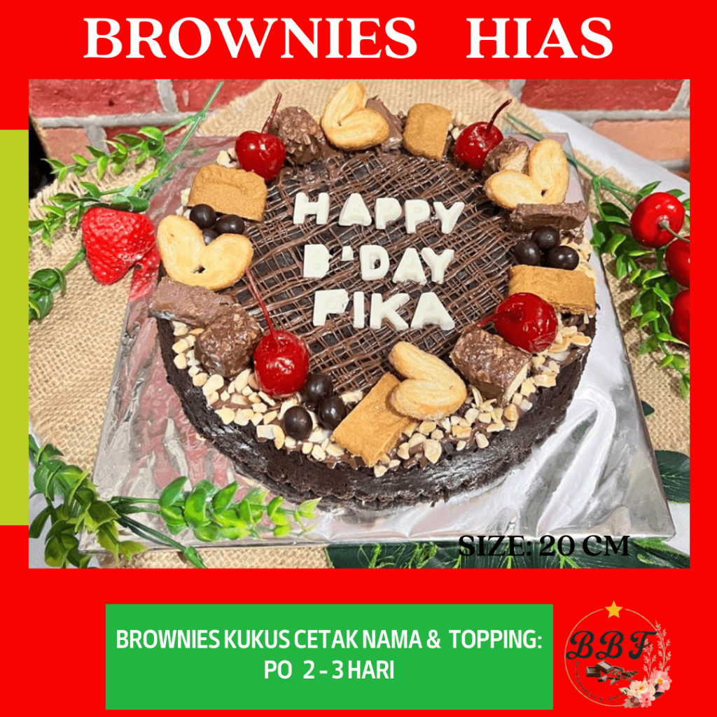 

DEB Brownies Hias / Brownies Buah / brownies Ultah / brownies shiny crust / Brownies Panggang
