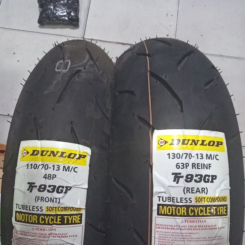 ban Dunlop import TT93GP ring 13 ukuran 110-70/13 dan 130-70/13 soft compound