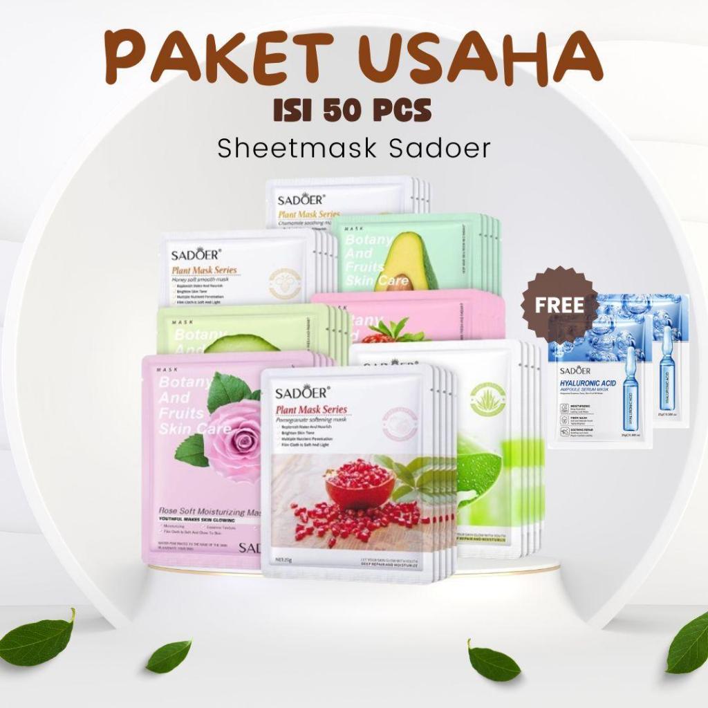PAKET USAHA ISI 50PCS++ Termurah Sadoer Nature Series Sheet Mask MASKER SHEETMASK PREMIUM SADOER SHE