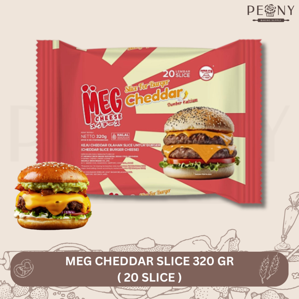 

MEG KEJU CHEDDAR SLICE FOR BURGER 20 SLICE / KEJU CHEDDAR UNTUK BURGER / KEJU CHEDDAR BURGER / CHEDDAR SLICE