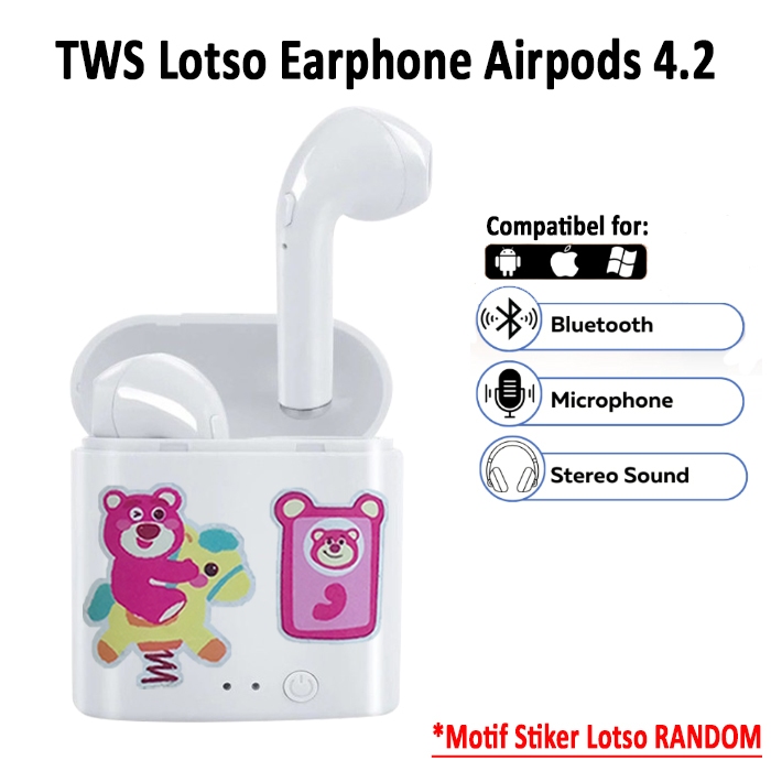 KMP - TWS Lotso Earphone Airpods Bluetooth V4.2 - Random Motif