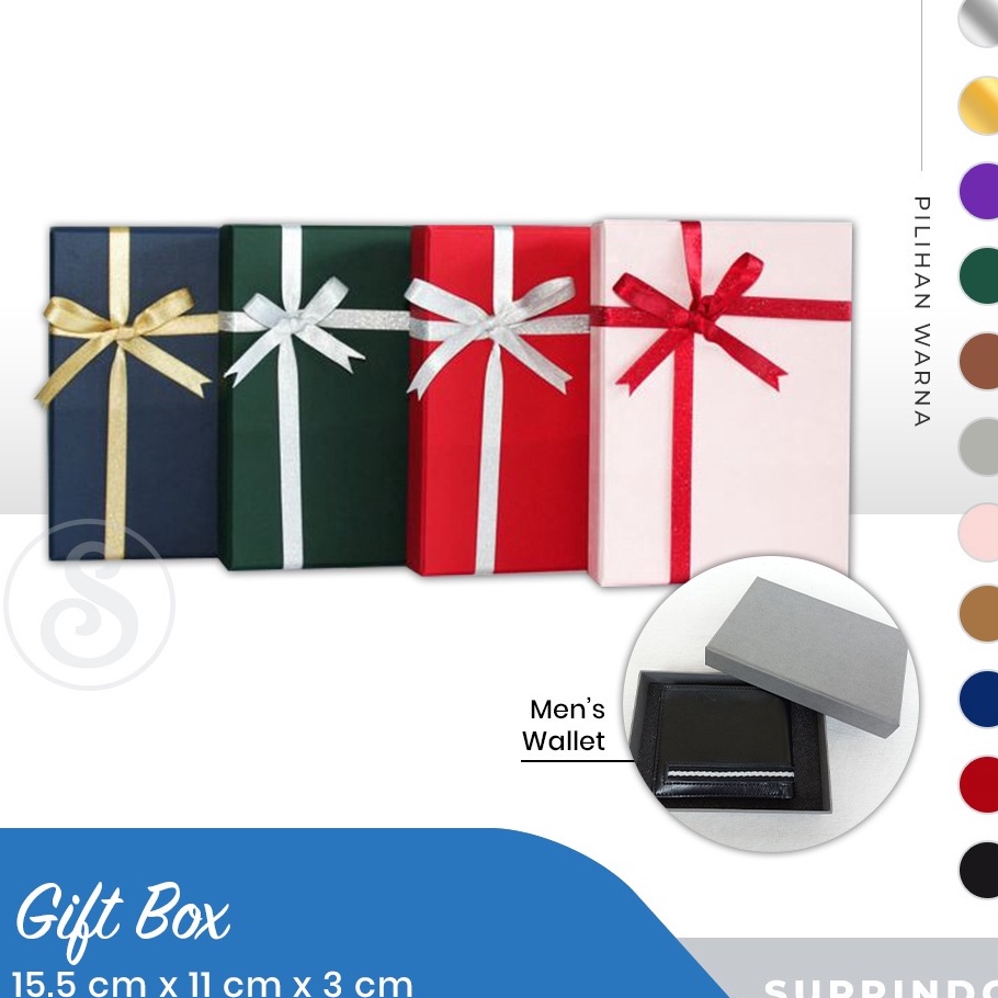 

PAKET MEWAH Kotak kado kotak dompet uk 155 x 11 x 3 cm FREE PITA