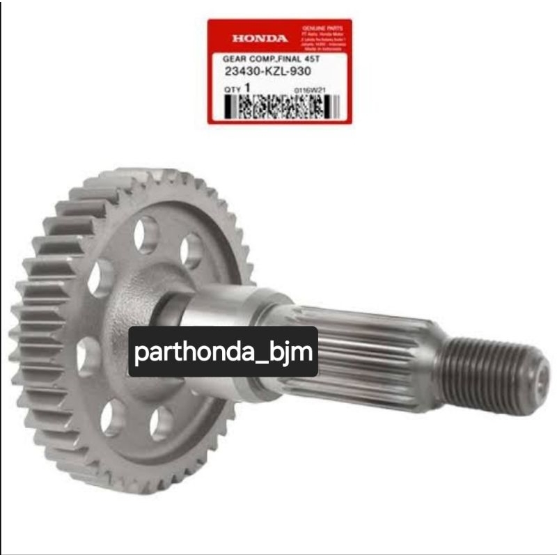 23430-KZL-930 Gear Comp., Final (45T) BEAT FI AS RODA BELAKANG BEAT FI STATER KASAR AS RODA BELAKANG