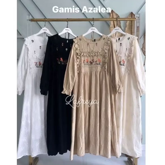 gamis Azalea, dress vns, dress goldy, Dress Maxi, gamis bangkok, gamis putih, white maxi, dress katu