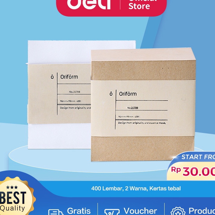 

PRODUK UNGGULAN Deli Memo Paper Kertas Memo 4 Lembar Warna Putih GadingCoklat 2178 2179