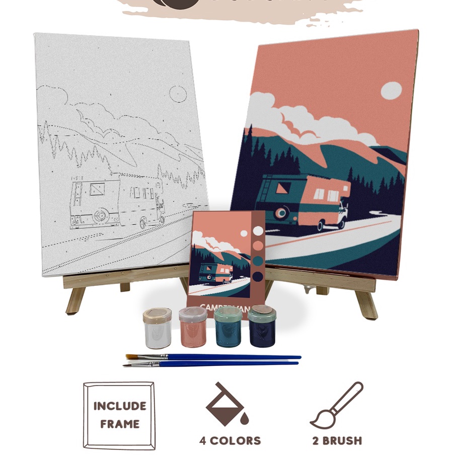 

TREND TERKINI Paint By Number Kit Campervan Cocoartid I Kanvas 3 x 2 cm