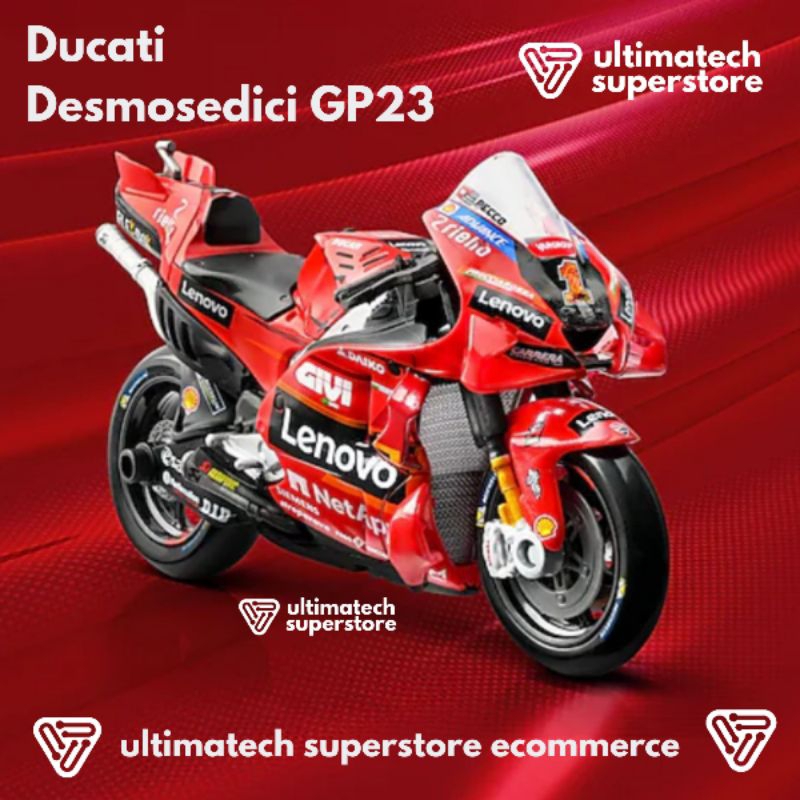 Shell Ducati Desmosedici GP 2023 Diecast Motor Maisto Scale 1:18 Moto GP Ducati Desmosedici GP23