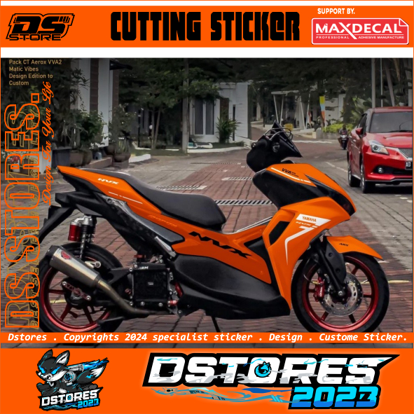 AR02 STRIPINGAEROX NEW VVA V2 CUTTING STRIPING VARIASI AEROX NEW STRIPING AEROX SILVER HITAM OREN MO