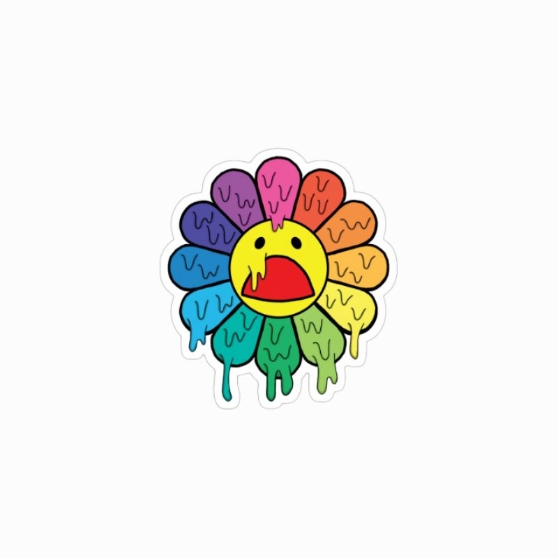 

sticker flowers sad kaws cry melting stiker