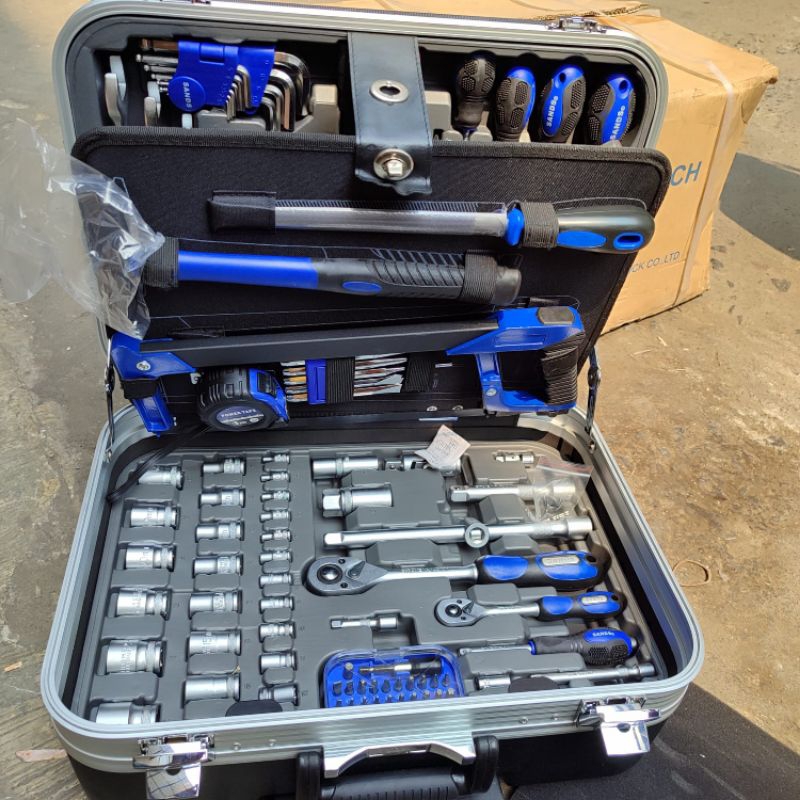kunci sock set 132pcs socket set ABS TROLLEY Box SANDS
