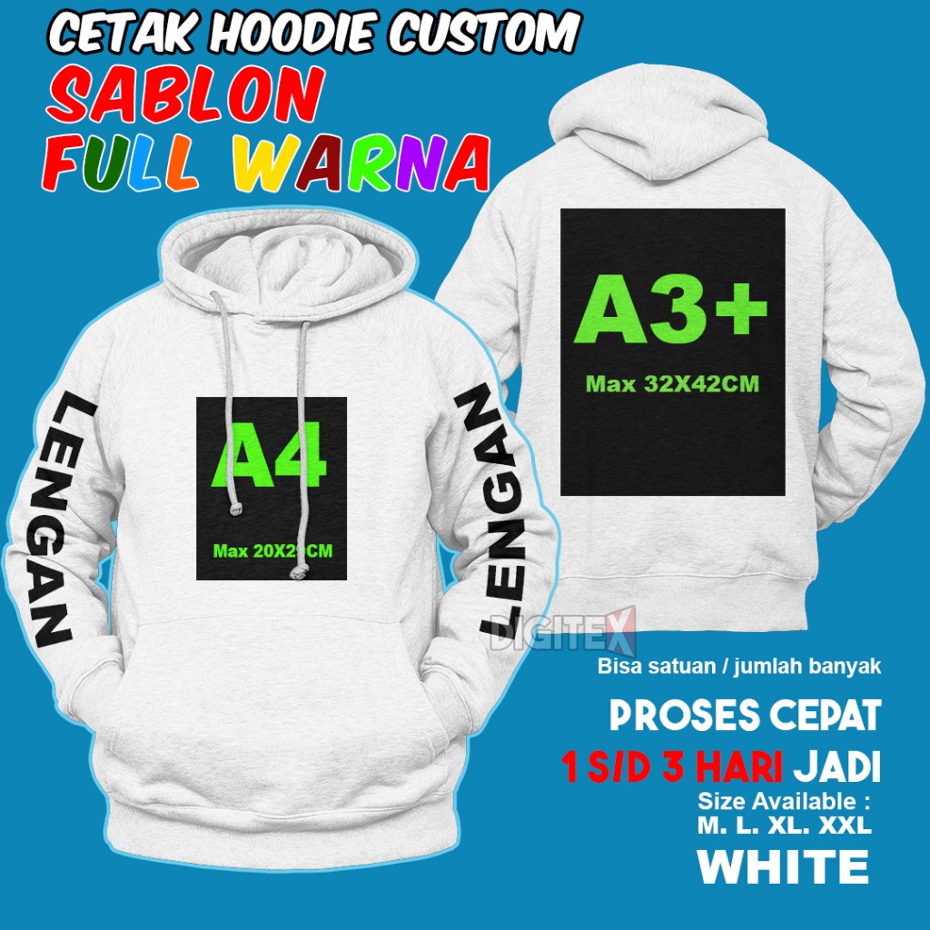 Hoodie Pria Wanita Custom Sablon Logo Gambar Foto Tulisan Gambar sendiri Bahan Tebal Kualitas Distro
