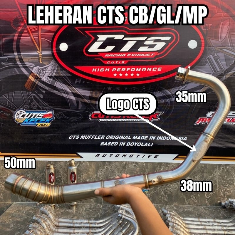 Leheran knalpot full stenlis cb gl mp tiger original cts muffler