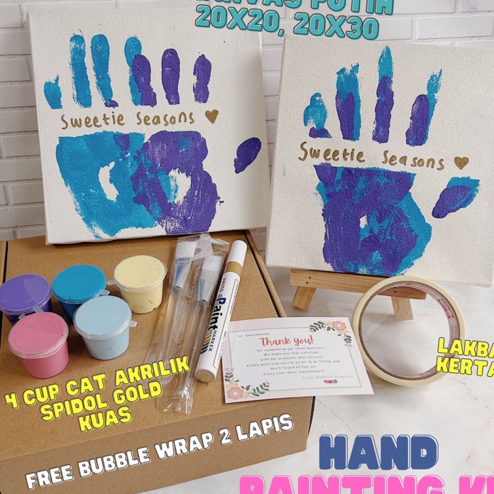 

NEW PROMO DIY Hand Painting Kit Canvas Putih By Sweetie Seasons Kanvas Cap Tangan Couple Canvas Lukis