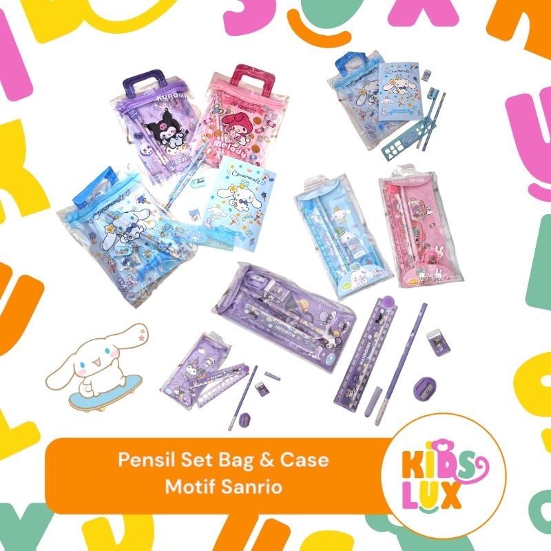 

Pensil Set Bag & Case Motif Sanrio Kuromi, Cinnamoroll, My Melody