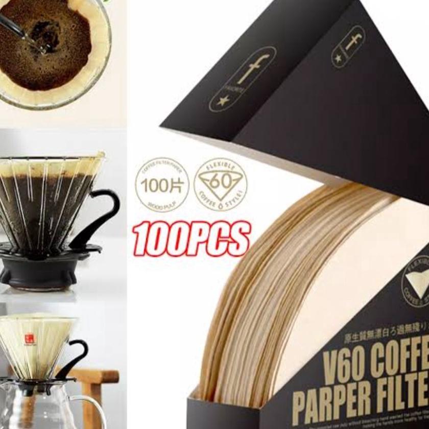 KF7 Paper V6 Coffee Kes Saringan Kopi V6 Drip Coffee Size 12  1PCS White  Brown