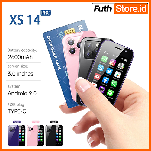 SOYES XS14 Pro Mini mirip iphone hp android mini 4G LTE 3GB+64GB Android 9.0 - Ungu