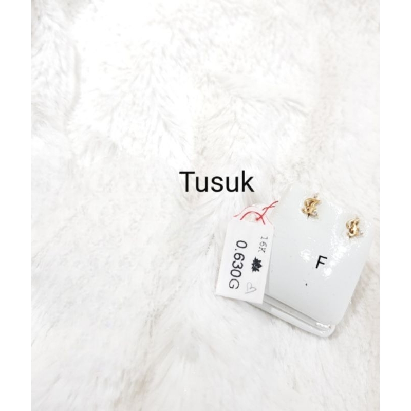 Anting emas 70 huruf F tusuk