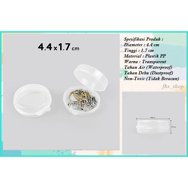 

Tempat Bulat Transparan Tempat Mini Transparan Tempat Serbaguna Transparan Plastik 4.4 x 1.7 cm