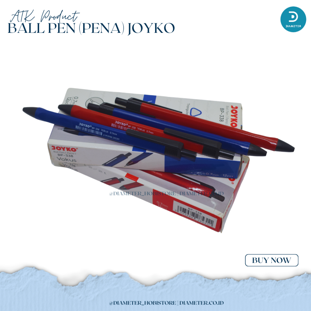 

Ball Pen Joyko BP-338 0.7mm Vokus Triangular Grip Pulpen Pena Point Bolpen