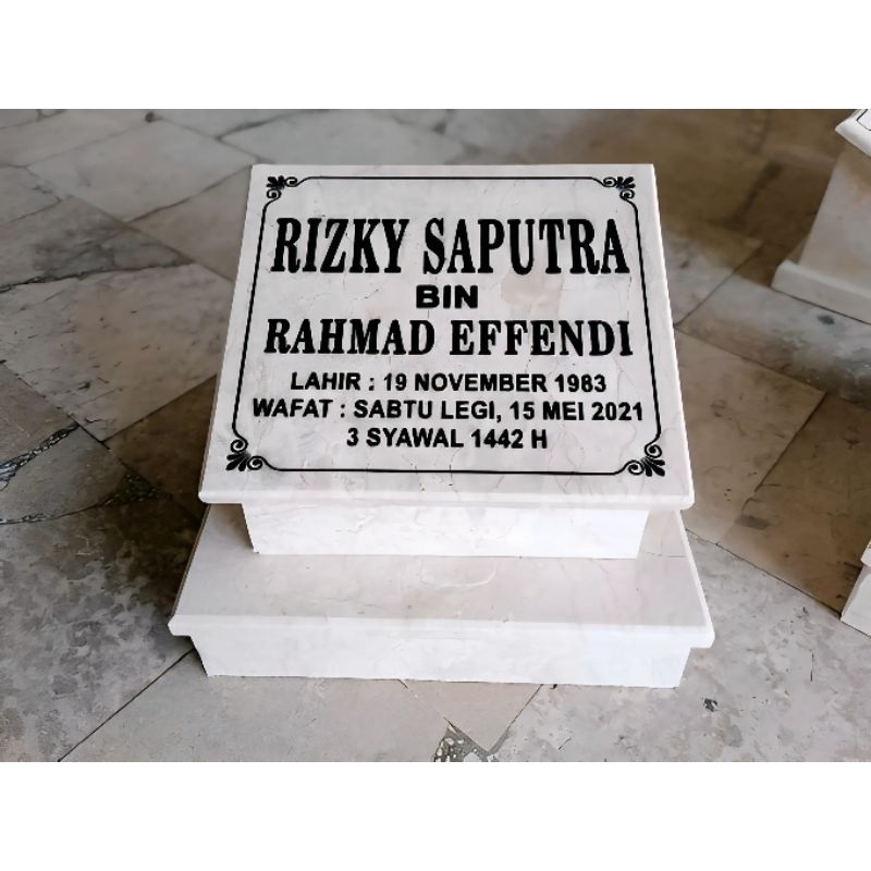 Nisan Marmer Kotak Ukiran Nama