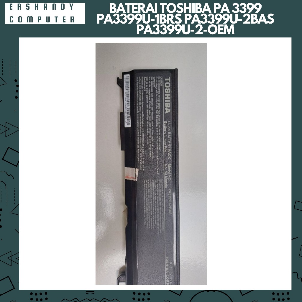 BATERAI BATTERY LAPTOP TOSHIBA PA 3399 PA3399U-1BRS PA3399U-2BAS PA3399U-2-OEM - ercomp1