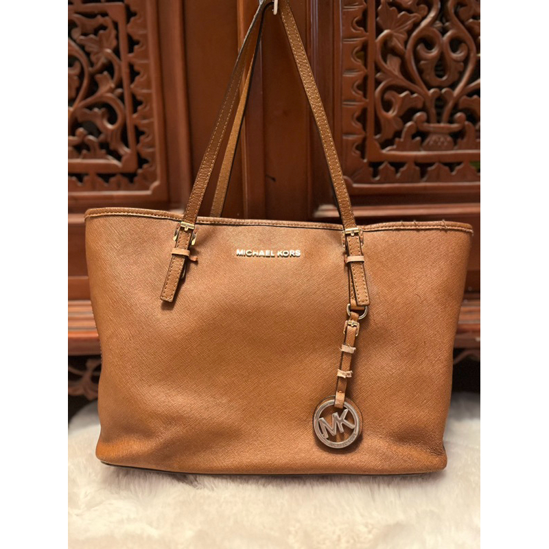 preloved michael kors jet set brown
