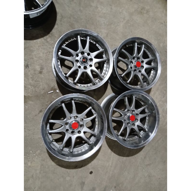 Velg seken BBS Ring 15 celong lubang baud 4x100 4x114 Silver masuk di brio agya ayla sigra calya vio