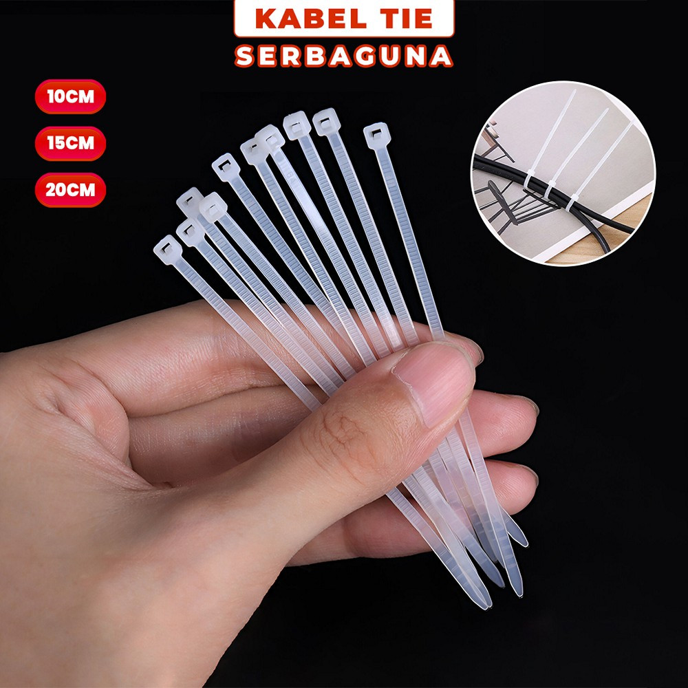 

Kabel Tie Pengikat Serbaguna Ukuran 10CM / 15CM / 20CM Cable Tie Hitam / Kabel Ties Ikat Tali Serut Multifungsi Stockami C1119