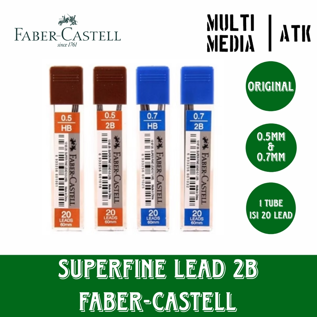 

ISI ULANG PENSIL MEKANIK FABER CASTELL / SUPERFINE LEAD MECHANICAL PENCIL REFILL 2B 0.5MM 0.7MM