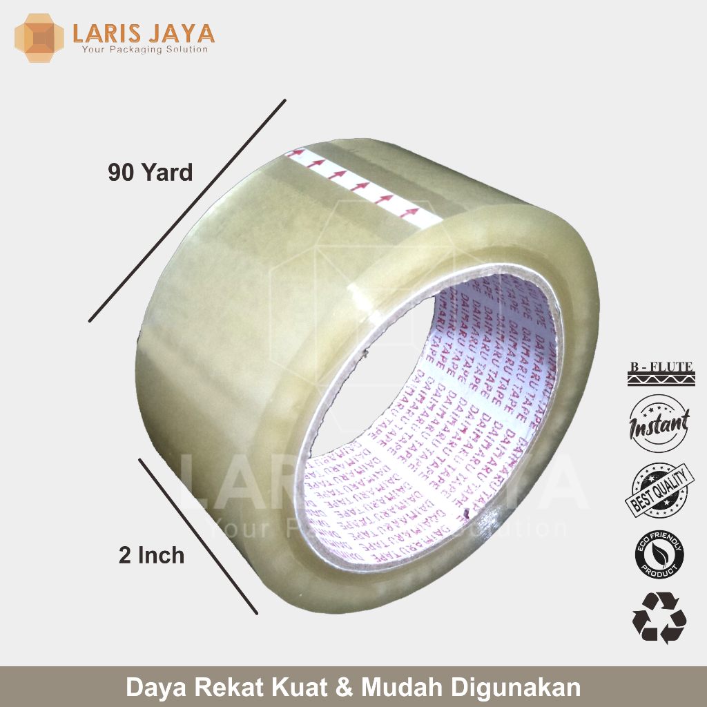 

Lakban Opp / Tape / Isolasi / Selotip Daimaru Bening 2 Inch / 48 mm x 90 Yard ( Lakban DM Bening 2" )