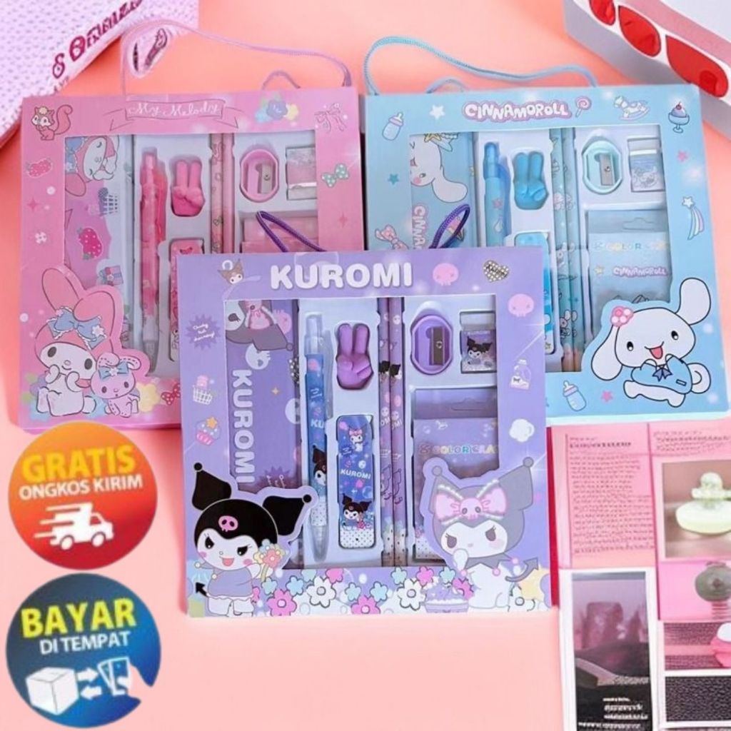 

KP183 - KOTAK PENSIL ANAK SET 7 IN 1 STATIONARY ANAK SEKOLAH SANRIO ALAT TULIS SET KOTAK PENSIL KARAKTER KUROMI MURAH LUCU