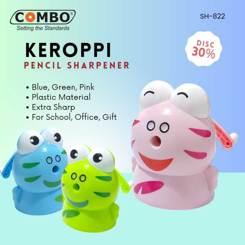 

Serutan Pensil Putar Lucu / Table Mechanical Sharpener SH-822 / Penyerut Pensil / Rautan Pensil Meja Cute Keroppi