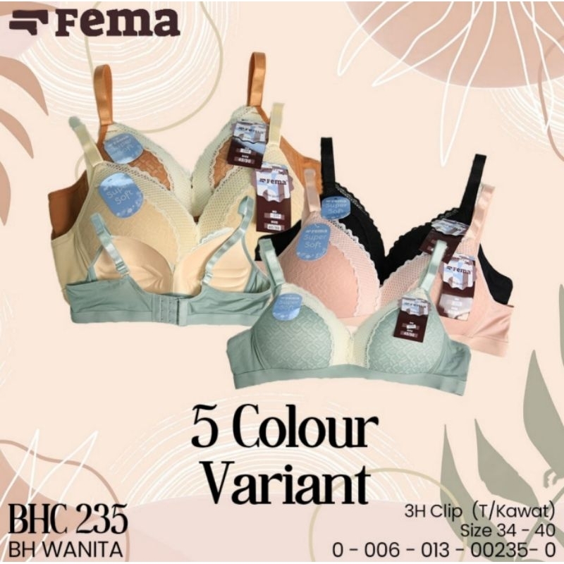 Bra FEMA BH Premium Seamless 235 Renda Halus
