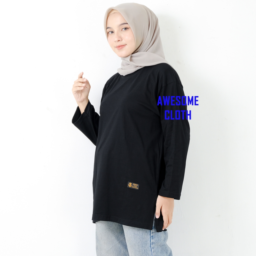 baju kaos lengan panjang wanita kaos polos lengan panjang wanita jumbo kaos oversize lengan panjang