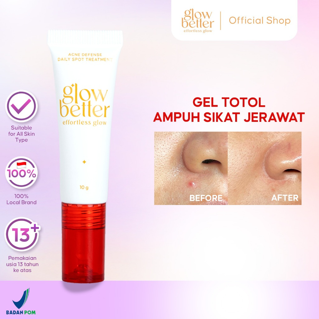 Glow Better Effortless Glow Acne Defense Daily Spot Treatment 10gr - Skincare untuk Menghilangkan Je