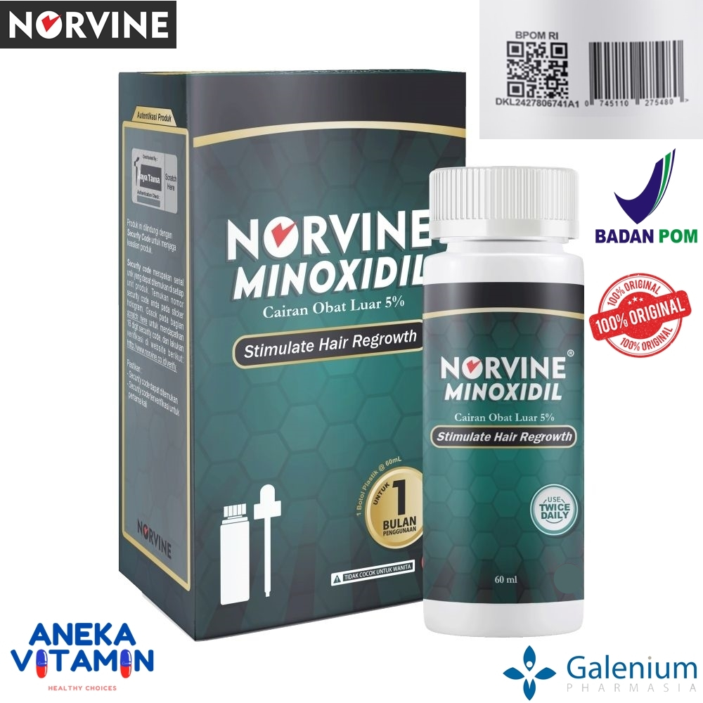 NORVINE Minoxidil 5% Penumbuh Rambut Original Terdaftar BPOM