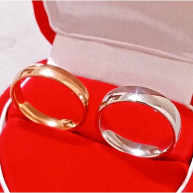 Cincin Couple Kawin Cincin Tunangan Titanium Asli Perhiasan Anti Karat