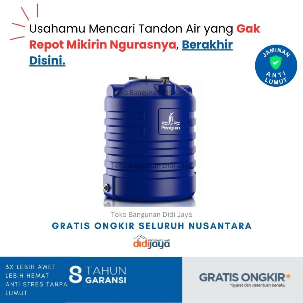 Tandon Air Blow Tank Penguin TW 25 250 Liter | Toren Air | Tangki Air Blow Tank Penguin Bergaransi